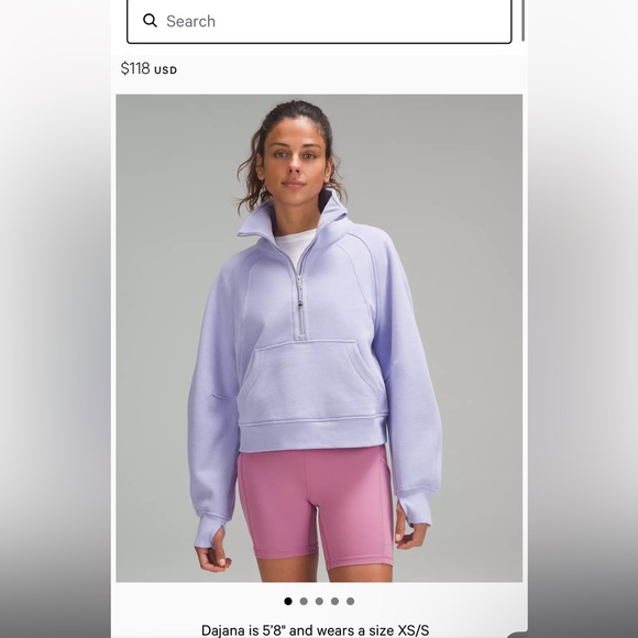 Scuba Oversized Funnel-Neck Half Zip, M/L, lilac smoke - Picture 1 of 1